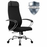 Кресло офисное МЕТТА «К-27» хром, ткань, сиденье и спинка мягкие, черное