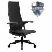 Кресло офисное МЕТТА «К-8.1-Т» пластик, экокожа перфорированная, сиденье регулируемое, черное