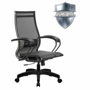 Кресло офисное МЕТТА «К-9» пластик, прочная сетка, сиденье и спинка регулируемые, черное