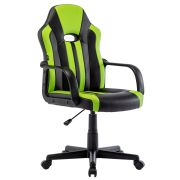 Кресло компьютерное BRABIX «Stripe GM-202», экокожа, черное/зеленое, 532511