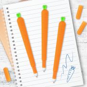 Ручка фигурная шариковая ЮНЛАНДИЯ «Морковка», мягкий силиконовый корпус, СИНЯЯ, пишущий узел 0,7 мм, 143778