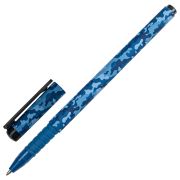 Ручка шариковая BRAUBERG SOFT TOUCH GRIP «MILITARY», СИНЯЯ, мягкое покрытие, узел 0,7 мм, 143713