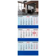 Календарь квартальный на 2023 г., 3 блока, 3 гребня, с бегунком, мелованная бумага, «OFFICE», BRAUBERG, 114264