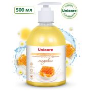 Мыло-крем жидкое с антибактериальным эффектом 500 мл UNICARE «Медовое», с дозатором, UC501062