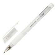 Ручка гелевая с грипом BRAUBERG «White», БЕЛАЯ, пишущий узел 1 мм, линия письма 0,5 мм, 143416