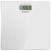 Весы напольные SCARLETT SC-BS33E107, электронные, вес до 180 кг, квадратные, стекло, белые