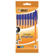 Ручки шариковые BIC «Orange Fine», НАБОР 8 шт., СИНИЕ, линия письма 0,32 мм, пакет, 919228