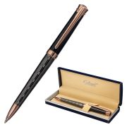 Ручка подарочная шариковая GALANT «COLLAGE», корпус черный/металлический, детали розовое золото, узел 0,7 мм, синяя, 143507
