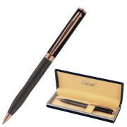 Ручка подарочная шариковая GALANT «FACTURA», корпус черный/оружейный металл, детали розовое золото, узел 0,7 мм, синяя, 143513