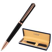 Ручка подарочная шариковая GALANT «PUNCTUM BLACK», корпус черный, детали розовое золото, узел 0,7 мм, синяя, 143514