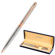 Ручка подарочная шариковая GALANT «NUANCE SILVER», корпус серебристый, детали розовое золото, узел 0,7 мм, синяя, 143520