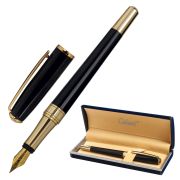 Ручка подарочная перьевая GALANT «LUDUS», корпус черный, детали золотистые, узел 0,8 мм, 143529