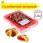 Печенье БЕЛОГОРЬЕ «Шапито», сдобное с клубничной начинкой, 2,3 кг, весовое, гофрокороб, 37-10