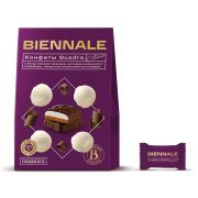 Конфеты шоколадные BIENNALE Quadra «Plombire» с пломбиром, ассорти, 160 г, пакет, 11113112