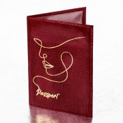 Обложка для паспорта натуральная кожа «наплак», тиснение золотом «Impression», красная, BRAUBERG, 238211