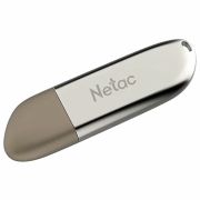 Флеш-диск 64 GB NETAC U352, USB 2.0, металлический корпус, серебристый, NT03U352N-064G-20PN