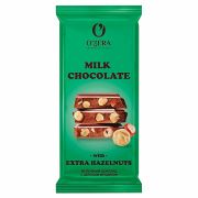 Шоколад O'ZERA «Milk & Extra Hazelnut» молочный, с цельным фундуком, 90 г, ПШ526