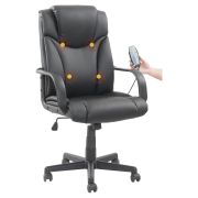 Кресло офисное BRABIX «Relax MS-001», 4 массажных модуля, экокожа, черное, 532519