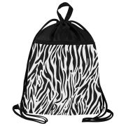 Мешок для обуви BRAUBERG БОЛЬШОЙ, с ручкой, карман на молнии, сетка, 49х41 см, «Zebra», 271611