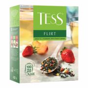 Чай TESS «Flirt» зеленый с клубникой и персиком, 100 пакетиков в конвертах по 1,5 г, 1476-09
