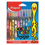 Фломастеры MAPED «COLOR PEP'S Monster», 12 цветов, смываемые, вентилируемый колпачок, 845400