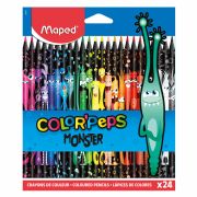 Карандаши цветные MAPED «COLOR PEP'S Black Monster», набор 24 цвета, пластиковый корпус, 862624