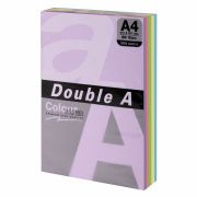 Бумага цветная DOUBLE A, А4, 80 г/м2, 500 л. (5 цветов x 100 листов), микс пастель