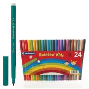 Фломастеры 24 ЦВЕТА CENTROPEN «Rainbow Kids», круглые, смываемые, вентилируемый колпачок, 7550/24ET, 7 7550 2402