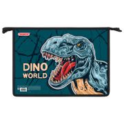 Папка для тетрадей ПИФАГОР А4, 1 отделение, картон/пластик, на молнии, «Dino world», 272131