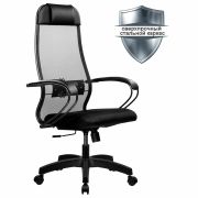 Кресло офисное МЕТТА «К-11», пластик, ткань-сетка, сиденье мягкое, черное