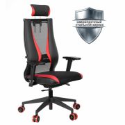 Кресло компьютерное МЕТТА «ErgoLife» 10 B2-170D, 2D-подголовник, экокожа/сетка, черное/красное