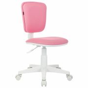 Кресло детское BRABIX «Joy MG-204W», без подлокотников, пластик белый, ткань TW, розовое, 533011