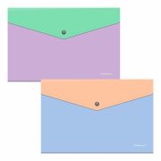Папка-конверт с кнопкой ERICH KRAUSE «Matt Pastel Bloom», А4, до 120 листов, с карманом, ассорти, 0,18 мм, 61149