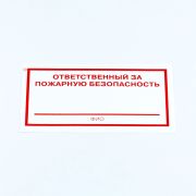 Знак «Ответственный за пожарную безопасность», КОМПЛЕКТ 10 штук, 100х200 мм, пленка, F21