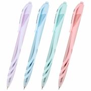 Ручка шариковая автоматическая BRAUBERG ULTRA COLOR PASTEL, soft-touch, СИНЯЯ, пишущий узел 0,7 мм, линия 0,35 мм, 144204