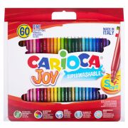 Фломастеры CARIOCA (Италия) «Joy», 60 шт., 30 цветов, суперсмываемые, картонная коробка с ручкой, 41015
