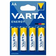 Батарейки алкалиновые «пальчиковые» КОМПЛЕКТ 4 шт., VARTA ENERGY, АА (LR6, 24А), блистер, 4106229414