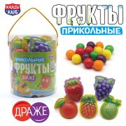 Сахарное драже с хрустящей начинкой «Прикольные фрукты» ассорти, 12 г, КАНДИ КЛАБ, DRG052