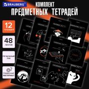 Тетради предметные, КОМПЛЕКТ 12 ПРЕДМЕТОВ, 48 л., TWIN лак, BRAUBERG «МЕМЫ», 405172