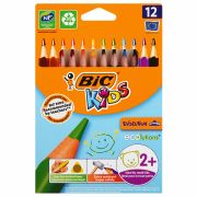 Карандаши цветные утолщенные BIC «Kids Evolution Triangle», 12 цветов, пластиковые, трехгранные, картонная упаковка, 8297356
