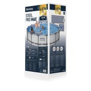 Каркасный бассейн, фильтр-насос 3028 л/ч, лестница, тент «Steel Pro Max» 457х107 см, 14970 л, усиленный каркас, BESTWAY, 56488