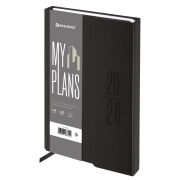 Ежедневник датированный 2026, А5, 138x213 мм, BRAUBERG «Towny», под кожу, клапан, черный, 117039