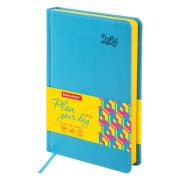 Ежедневник датированный 2026, А5, 138x213 мм, BRAUBERG «Rainbow», под кожу, бирюзовый, 117076