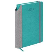 Ежедневник датированный 2026 А5 138x213 мм, BRAUBERG «Mosaic», под кожу, держатель для ручки, бирюза, 117110