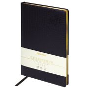 Ежедневник датированный 2026 БОЛЬШОЙ ФОРМАТ 210х297мм А4, BRAUBERG Comodo, под кожу, черный, 117242