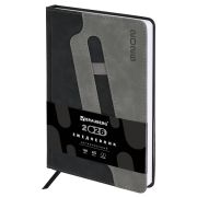 Ежедневник датированный 2026, А5, 138x213 мм, BRAUBERG «Assistant», под кожу, держатель, черный, 117376