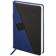 Ежедневник датированный 2026, А5, 138х213 мм, BRAUBERG «Swirl», под кожу, держатель для ручки, синий, 117479