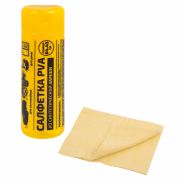 Салфетка синтетическая PVA-замша 64x43 см, в тубе, желтая, для авто, дома и офиса, ГРАНДМАСТЕР, 609974