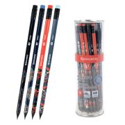 Карандаш чернографитный с принтом BRAUBERG «ONI», 1 шт., HB, с ластиком, корпус ассорти, 182023