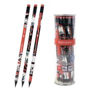 Карандаш чернографитный с принтом BRAUBERG «RED ANIME», 1 шт., HB, с ластиком, корпус ассорти, 182026